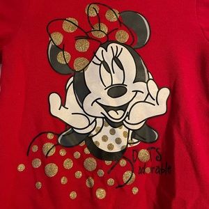 Minnie Mouse sweatshirt with gold glitter accents